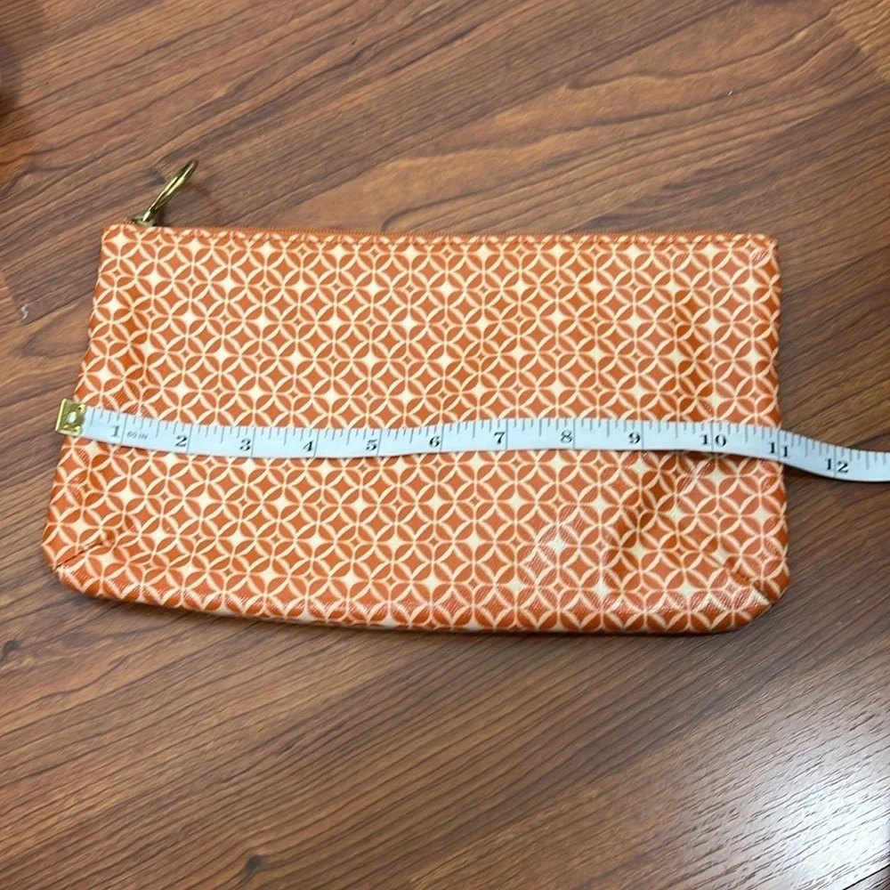 Fossil Makeup Bag Coated Canvas Orange & Cream Print